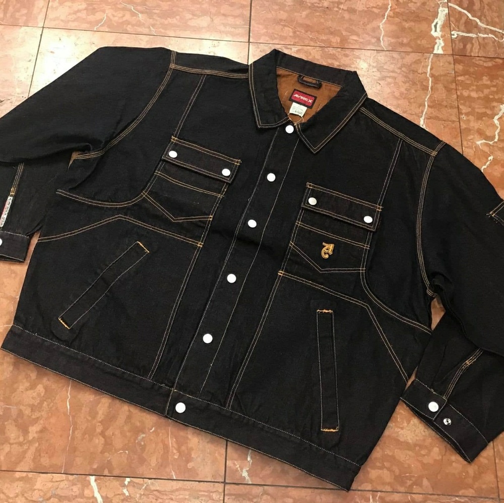Men's Avirex Jet Blue | Pumpkin  Denim Jacket